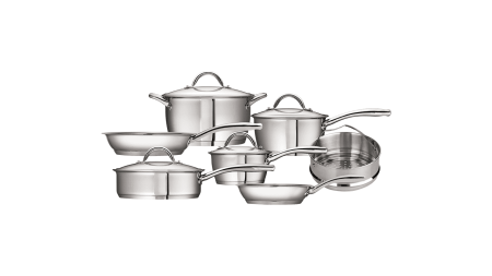 11pc. Stainless Steel Cookware Set Lifetime Guarantee - Opus (stainless steel)